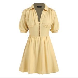 Cider Yellow Corset Dress